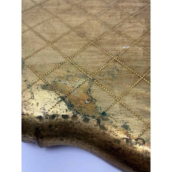 Mid Century Italian Blue GoHollywood Regency Florentine Serving Tray Wood 20x15" - Picture 14 of 16